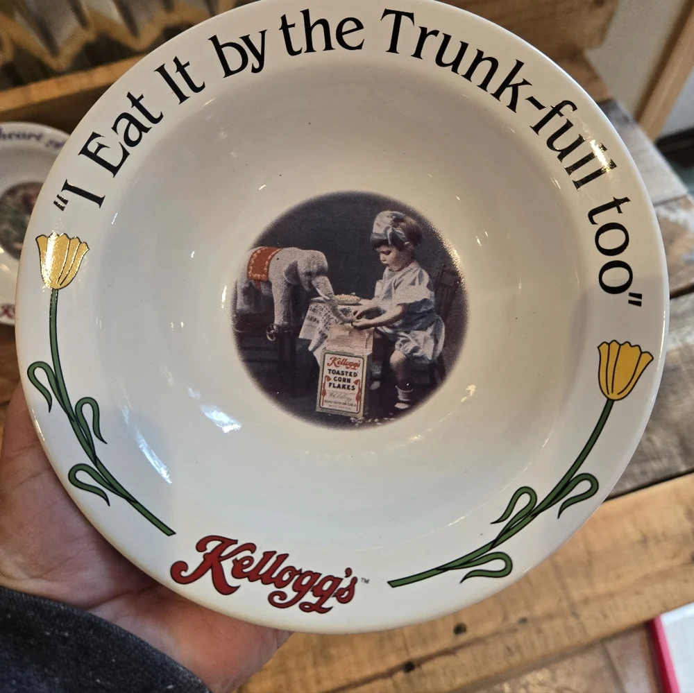 Vtg '96 Kelloggs Cereal Bowls Set Of 4 Collectible Stoneware